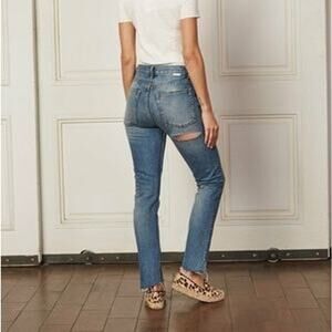 Boyish Billy Ripped Distressed Rear Window with Butt Slit Jeans Sz 24